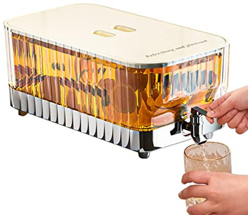 Dispensador de agua de 5,3 l con grifo, dispensador de bebidas, nevera, agua, recipiente para bebidas con grifo, dispensador de cerveza de limonada, té helado, café, limonada, bebidas de leche, gran