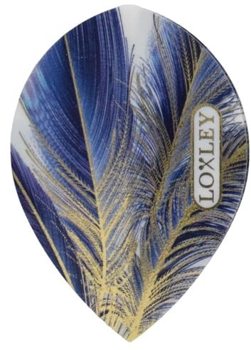 Loxley Feather Blue & Gold Pear Dart Flights
