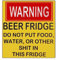 LQQDREX Beer Fridge Magnet - Magnetic Warning Beer Fridge Sticker,Do Not Put Food, Water, Or Other Shit in This Fridge, Man Cave Signs and Decor for Fridges