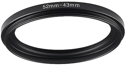 GZNLY Step-Up-Ringfilteradapter, 52 mm auf 43 mm, schwarz, Metall, kompatibel mit allen Marken, UV-, CPL ND-Kamera-Objektivfilter, Step-Down-Ring (52 mm - 43 mm)