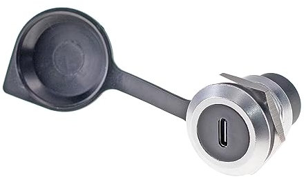 HangTon Panel Mount USB C Type-C Coupler Waterproof Circular Connector, Inline Cable Chassis Socket Female to Female Extension, IP65 Bulkhead Pass-Through