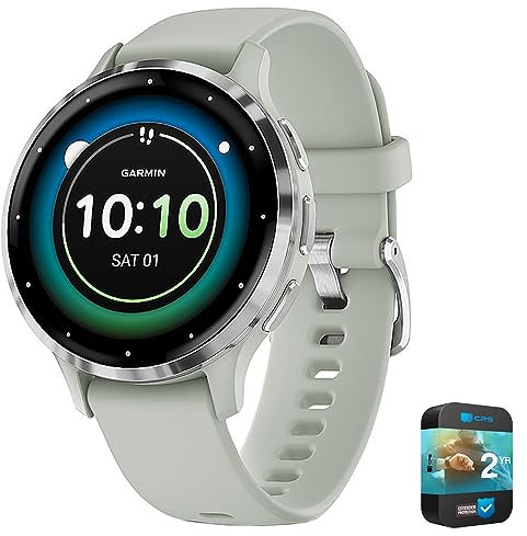 Garmin 010-N2784-01 Venu 3 Health and Fitness GPS Smartwatch Bisel de pizarra/banda negra (45 mm) paquete reacondicionado con paquete de protección mejorada CPS de 2 años