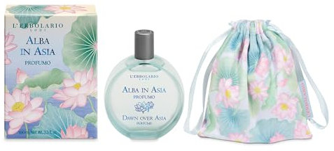 L'Erbolario-Alba in Asia-Profumo 100 ml Edizione limitata con sacchetto in velluto effetto seta-OMAGGIO Verset EDP 15ml
