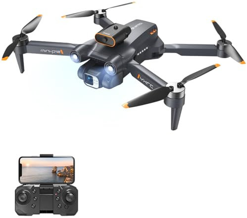 Goolsky Ferngesteuerte Drohne mit Kamera, 4K-Dual-Kamera, 360°-Infrarot-Hindernisvermeidung, bürstenloser Motor, optischer Fluss, schwebender Ferngesteuerter Quadrocopter für Kinder und Erwachsene