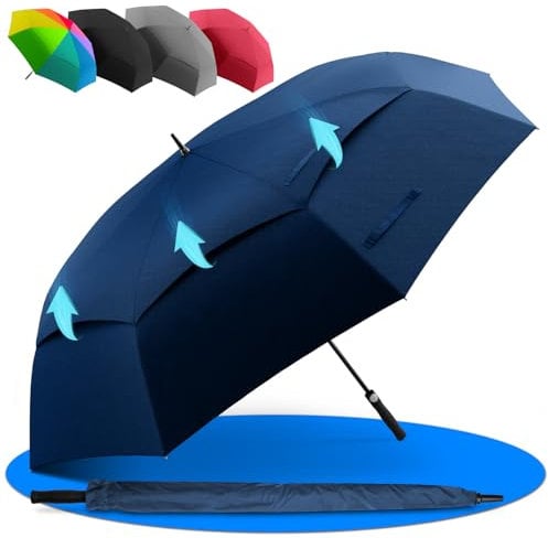 STYNGARD XXL Regenschirm Groß Sturmfest [Ø 140 cm] - Golfschirm mit Doppelbespannung für maximalen Wind- und Regenschutz Modell - Regenschirm für 2 Personen - BELFAST