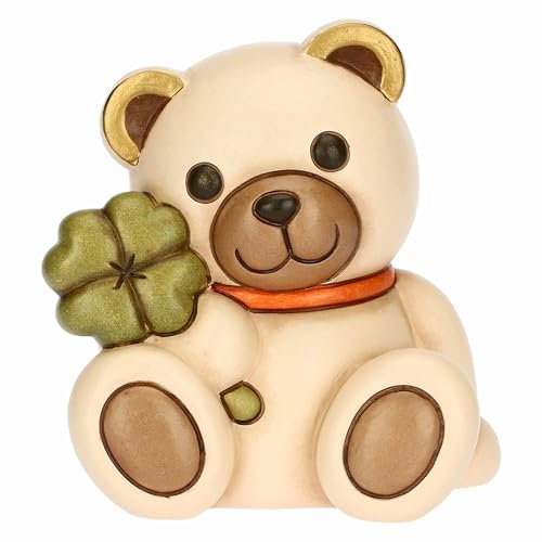Thun, Spardose Teddy aus Keramik, handbemalt, Geschenkidee, 12,8 x 10 x 12,8 cm