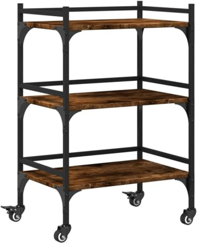 vidaXL Küchenwagen Räuchereiche 50x35x75,5 cm Holzwerkstoff
