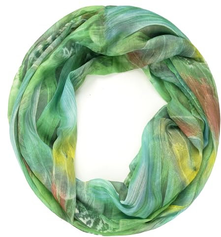 Glamexx24 Loop Schlauchschal für Damen, Farbverlauf Sommer Loop Rundschal Leichter Verlauf Regenbogen Sommerlicher Schal