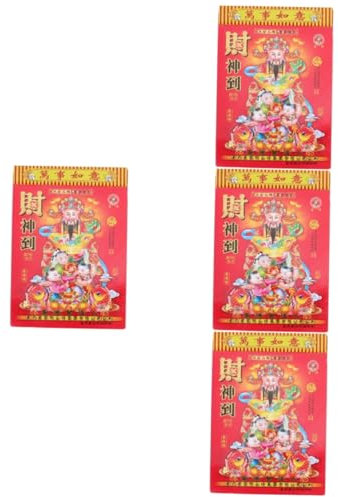 Lurrose 4stücke Chinesischer Tiger-jahreskalender Traditioneller Wandkalender Auswahl Von Glückstagen Für Hauswärmung Und Heiratsfeiern Zufälliges Coverdesign