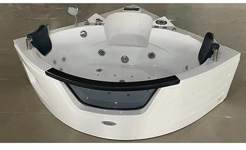 Vasca Idromassaggio Angolare 150x150 cm – Modello Venus Ultra a 2 Posti con Vetro Frontale, 20 Bocchette, Cromoterapia e Sistema di Massaggio ad Acqua e Aria