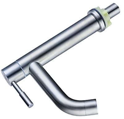 Uonlytech Edelstahl Wasserhahn Einzelner Kalter Waschbecken Wasserarmatur Metall Badezimmer Küche Moderne Einhebelarmatur Rostfrei Langlebig Installieren