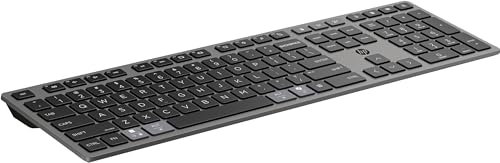 HP 720 Multi-Device Rechargeable Wireless Keyboard | Ultra-fast Rechargeable Supercapacitor | 2 Months of Usage from a 3-Minute Charge | 22 Programmable Keys | 2.4GHz and Bluetooth | Black