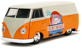Jada Toys Stitch Auto VW Bus 1961 im Stitch's Surf Shack Design (13,5 cm) - Volkswagen Modellauto aus Metall mit Türen zum Öffnen, Disney Spielzeug für Fans und Kinder ab 8 Jahre