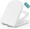 MEEJEE WC Sitz mit Absenkautomatik, Eckig Toilettendeckel, Soft Close Klodeckel, Klobrille Weiß, WC Deckel, Toilettensitz Familien, Automatische Toilettenbrille Quick-Release-Funktion, Klositz Quadrat