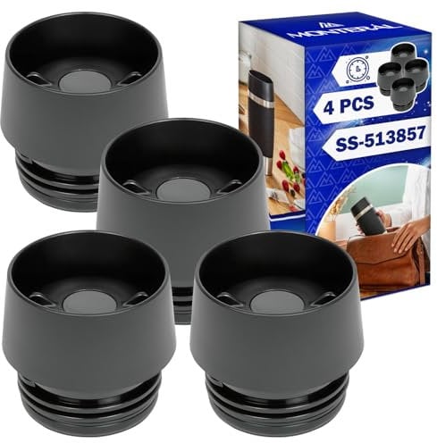 MONTERAL 4 Pieces Thermos Mug Lids with Original Code SS-513857 for Emsa for Tefal Travel Mug 0.36 Litres and 0.5 Litres - Warranty 10 Years