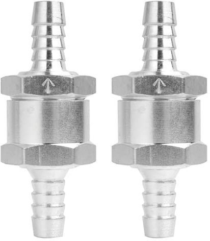 Clapet Anti-Retour en Alliage d'Aluminium 8mm, 2 Pièces,Valve de Carburant à Sens Unique pour Essence,Diesel,Systèmes de Carburant à Basse Pression, Compatible avec Carburateurs et Pompes Hydrauliques
