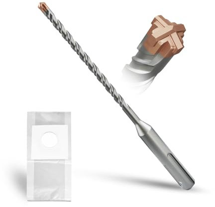 METOTY Foret SDS Plus 5 mm × 160 mm, avec 4 tranchants en carbure de tungstène, tête avec revêtement, foret à maçonnerie, foret à béton, pour pierre, béton, pierre naturelle, mur de brique