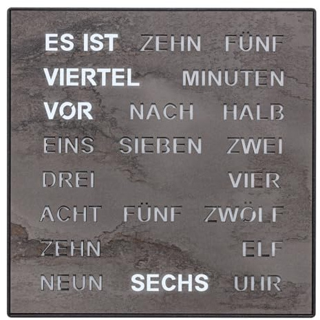 Filius 0401-4 Wortuhr Tisch- und Wanduhr Anthrazit 28 cm