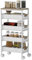 HOMCOM Desserte Cuisine 5 Niveaux, Chariot de Service, Chariot de Rangement à roulettes avec 4 tiroirs coulissants, étagère de Rangement, pour Salon, Cuisine, Salle à Manger, Salle de Bain, Blanc