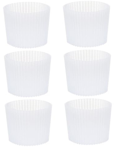 Angoily 6 Stück Teiliges Silikon Becherset mit Rutschfesten Hitzebeständigen Manschetten Flexible Tassenhüllen für Glas Keramikbecher Weiß Passend für Trinkgefäße Praktische Schutzschalen