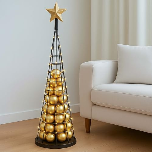 Mendler Deko-Baum HWC-O91 Metall 115cm - schwarz | Weihnachtsbaum, Schmuckbaum, Weihnachtsdeko, Christbaum, zum Beschmücken