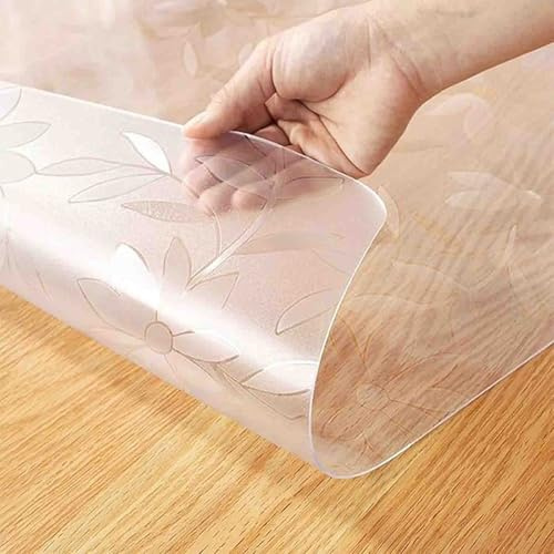 ZBXXSC Tischfolie transparent 2mm mit Muster Tischdecke PVC Transparente Wasserdicht Hitzebeständig Kratzfest Tischdecke für Hochglanz und Glastische Esstisch (35×160cm)