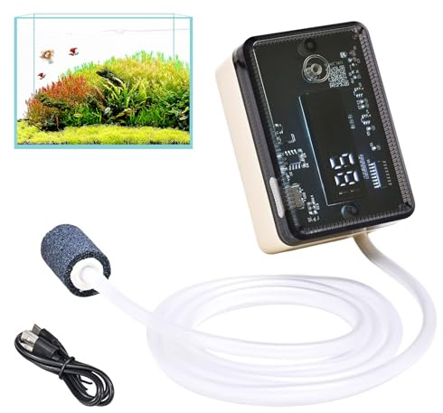 Aireador de acuario - Aireador ABS de acero inoxidable de 3,15 pulgadas | Bomba de acuario recargable - Burbujeador portátil para acuarios de camping al aire libre, recreo, juegos