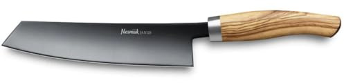 Nesmuk Janus Kochmesser 180 mm mit Olivenholzgriff – Niobstahl Klinge 60 HRC, einseitiger Hohlschliff mit Poliertuch