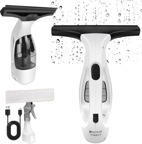Cordless Electric Window Vacuum Cleaner with 150ml Tank, 5KPA Handheld Window Vac, Glass Cleaner & Power Squeegee, Rechargeable Window Cleaning Kit for Mirrors, Tiles, Shower, Car Window Cleaner