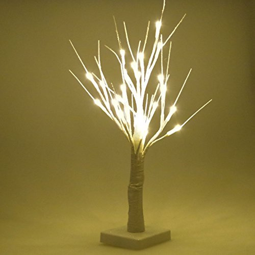Christmas Gifts 871125288044, Weihnachtstischlampe 24 LED - 45 cm, Plastik, Weiß, 11 x 11 x 45 cm