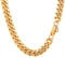 PROSTEEL Herren Halskette 10mm breit Panzerkette 18k vergoldet Hip-Hop Street Style Schwer Kubanische Gliederkette 76cm/gold für Männer Jungen