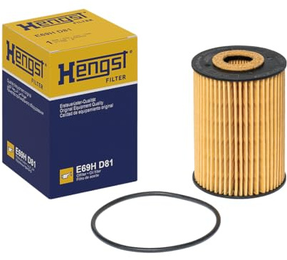 HENGST - Ölfilter E69H D81 - Öl-Filtereinsatz für KFZ | Hochwertiger Motorölfilter für KFZ mit Otto- oder Dieselmotor - Robuster Ölfilter mit hoher Schmutzaufnahmefähigkeit