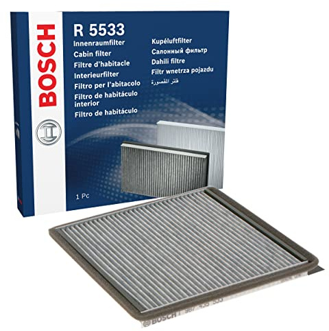 Bosch R5533 Aktivkohle Innenraumfilter - filtert Gerüche, Pollen und Staub - Ersatzfilter für bessere Luftqualität im Fahrzeuginnenraum