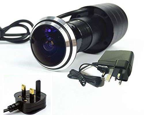 shrxy Mini telecamera di sicurezza per porta, spioncino per porta, rilevazione grandangolare a 170 gradi (con spina UK)