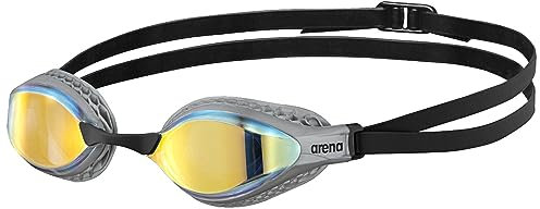 arena Airspeed Mirror Occhialini Nuoto da Gara Anti-Appannamento Unisex Adulto, Occhialini Piscina con Ampie Lenti, Protezione UV, 3 Ponti Nasali Intercambiabili, Guarnizioni Air Seals