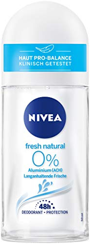 NIVEA Fresh Natural Deo Roll On (50 ml), Deo Roller ohne Aluminium (ACH) mit dezent frischem Duft, Deodorant mit 48h Schutz pflegt die Haut