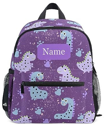 Kinderrucksack Mädchen Junge Kindergarten, Handgezeichneter Dino Lässig Mini Backpack Büchertasche mit Brustgurt