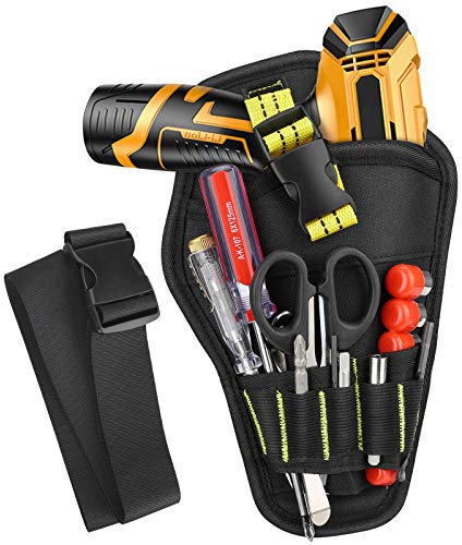 Ceinture Porte Outil,Hippodance Outil holster ceinture avec Ceinture Ajustable et Boucles Ouvertes pour Ranger les Outils et Perceuse