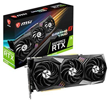MSI Gaming GeForce RTX 3090 24GB GDRR6X 384-Bit HDMI/DP Nvlink Tri-Frozr 2 Ampere Architecture OC Graphics Card (RTX 3090 GAMING X TRIO 24G) (Renewed)