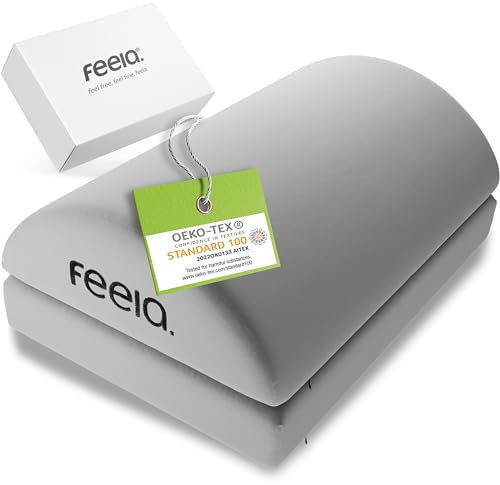 feela.® Reposapiés ergonómico para escritorio & co | Se puede utilizar como reposapiés, banco de pies o reposapiés en la oficina | Reposapiés | Regulable en altura (Plata)
