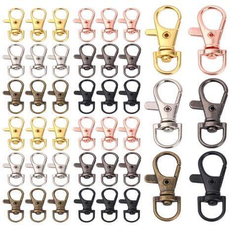 Hazrcvr Karabiner Schlüsselanhänger 60 Stück Drehbarer Lanyard Karabiner Haken Kleine Abnehmbare Drehverschlüsse 6 Farben Schlüsselring Haken Drehverschlüsse Schlüsselband Karabinerhaken
