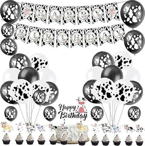Kuh Geburtstag Deko Kuh Luftballons Kuh Folienballon Bauernhof Kuh Geburtstag Girlande Bauernhoftiere Tortenaufsätze Kuh Kindergeburtstag Deko
