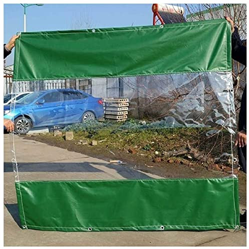 LIJINBO Outdoor Waterproof Curtains, Transparent PVC Tarp, 0.5mm Windshield With Anti-Rust Grommet And Stainless Steel Hook For Terrace Awning Canopy, Pergola