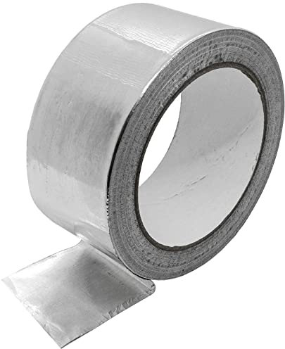 Lumonic 50m de ruban adhésif en aluminium renforcé 50mm I Ruban adhésif en aluminium argenté en feuille d'aluminium pur I Ruban aluminium, ruban alumi