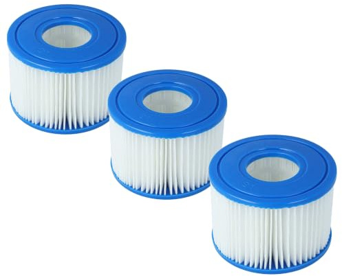 vhbw 3X Filterkartusche Typ S1 Ersatz für Intex 29011, S1 für Pool - Ersatzfilter, Blau, Weiß