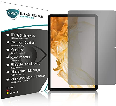 Slabo Blickschutzfolie kompatibel mit Samsung Galaxy Tab S8 (5G | Wi-Fi) (SM-X706B / SM-X700N) Sichtschutz Displayschutzfolie View Protection Schwarz Privacy