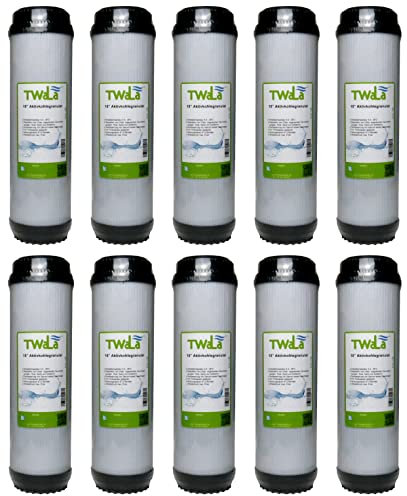 10 Stück TWaLa 10 Aktivkohlegranulat (GAC) Vorfilter Ersatzfilter 3. Stufe Umkehrosmoseanlage