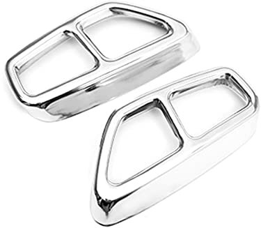 Auto Auspuff Endrohr Für B&MW 5er G30 G31 2017-2018 2 Stück Auto Edelstahl Schwarz/Silber Auspuff Endrohrblende Auspuffspitzen Auspuff (Farbe : Silber)