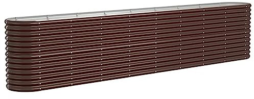 vidaXL Hochbeet Verzinkter Stahl 332x40x68 cm Braun