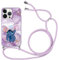 nurkorki Handykette Handyhülle für iPhone 12/12 Pro - 6,1 Hülle mit Band, Schön Stitch Necklace Hülle mit Kordel zum Umhängen Silikon Weich TPU Schutzhülle für iPhone 12 Pro, Cute8